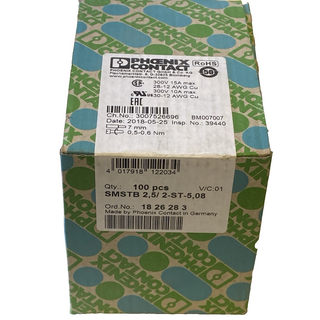 100x Phoenix Contact 1826283 Leiterplattenstecker SMSTB 2,5/ 2-ST-5,08 – NEU