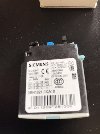 9x Siemens Hilfskontakt Schnappbefestigung, 1 Schließer mit Schraubanschluss 3