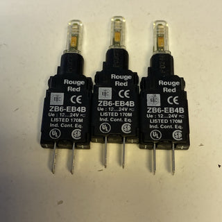 3x  ZB6EB4B Lampenfassung, ZB6, rot Integral LED, 12-24 V1