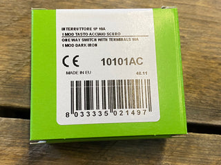 50x Urmet Simon Nea Schalter 1P 10A 10101AC | Dunkler Stahl Acciaio Scuro | NEU0