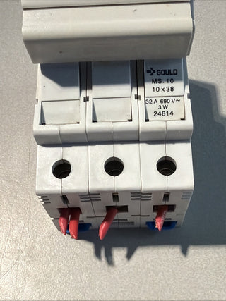 Gould MS10 24602 Sicherungshalter 10x38 32A 690V Hutschiene – Gebraucht5