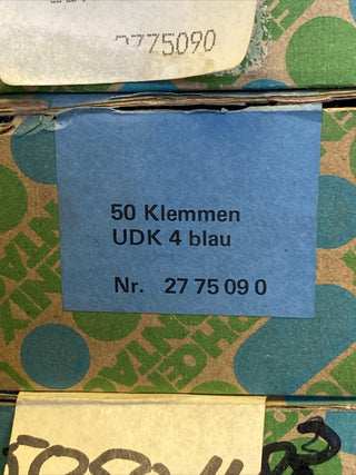 50x Phönix Doppelklemme UDK4 BU blau Phönix Contact 27750903