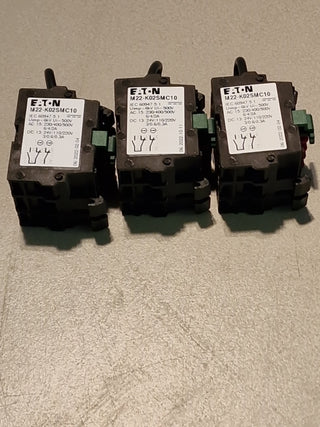 3x Eaton M22-K02SMC10 Kontaktelement 2Ö Front, Schraubanschl. , 1214745