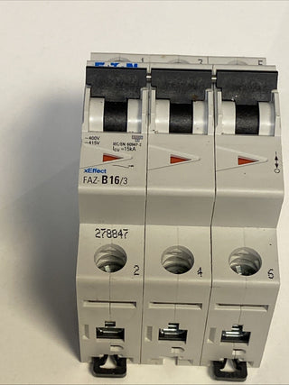 Eaton FAZ-B16/3 Leitungsschutzschalter 3-polig 16A Typ B (Art. 278847) – Gebrauc0
