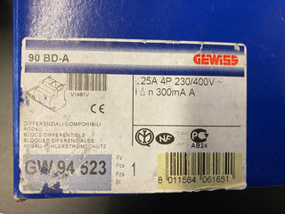 Gewiss GW94523 FI-Block / Fehlerstrom-Anbaublock (NEU)0