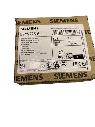 Siemens 5SY5225-6 Leitungsschutzschalter B25 2-polig 10kA (NEU & OVP)1