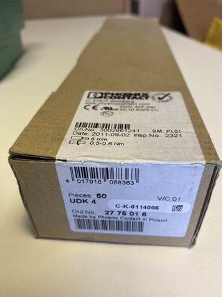 Phoenix Contact UDK 4 (2775016) Durchgangsreihenklemme – 50x neu0