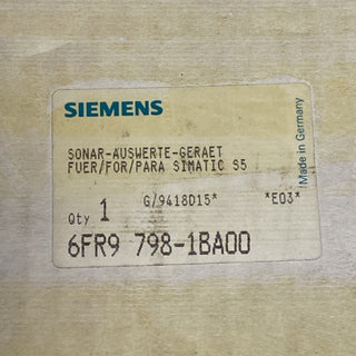 Siemens SIMATIC Sonar-Auswertebaugruppe 6FR9 798-1BA00 – NEU & OVP0