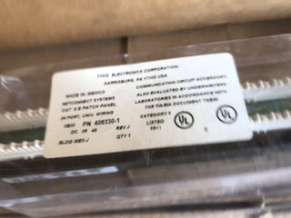 TYCO 24 PORT CAT. 5E SCHWARZ PATCH PANEL 406330-1. Brandneu7