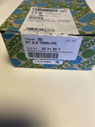 50x Phoenix Contact ST 2,5-TWIN-PE 3031267 Dreistock-Schutzleiterklemme2