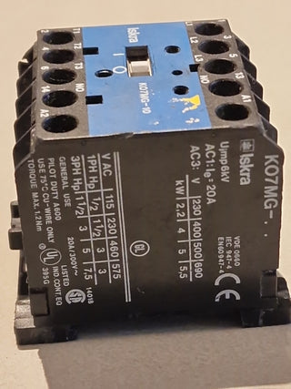 1x Iskra K07MG-10-BD Kleinschütz 24V DC Spule 4kW 9A Schütz #2 GEBRAUCHT2