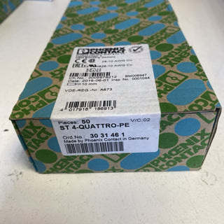 50x Phoenix Contact ST 4-QUATTRO-PE Schutzleiter-Reihenklemme (3031461) – NEU & 