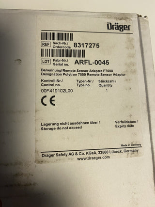 Dräger P3U Remote Sensor Adapter 83 17 275 für Polytron 7000 Gaswarngerät OVP7