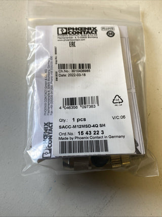 Phoenix Contact SACC-M12MSD-4Q SH 1543223 M12 Stecker D-kodiert 4-polig NEU & OV