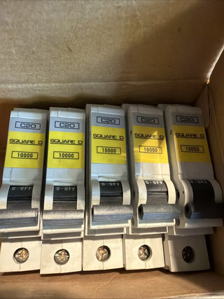 Square D QOE C20 Leitungsschutzschalter 20A Typ C 10kA – 5x neu0