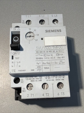 Siemens 3VU1300-1MF00 Leistungschalter für Motorschutz 1NO + 1N 25A ,415V-690V0