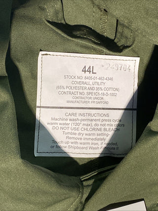 US Army Grüner Militär-Overall  8405-01-462-4346 Größe 44L Unicor5