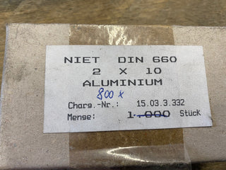 800x Halbrundniete DIN 660 – 2 x 10 mm – Aluminium1