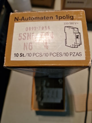 10x Siemens 5SN1 Leitungsschutzschalter NG4A – 4A – neu3