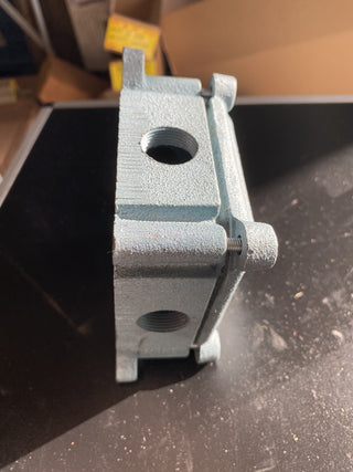 30er Jahre Abzweigdose aus Aluminium, eckig  Stromverteiler Kasten8