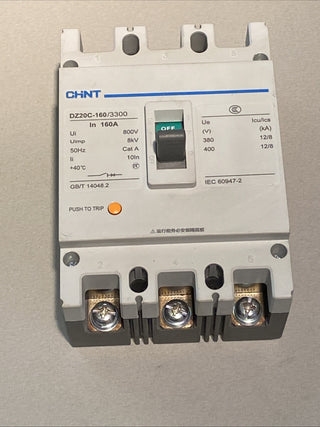 CHNT Plastic Circuit Breaker DZ20C-160/3300 160A 380V5