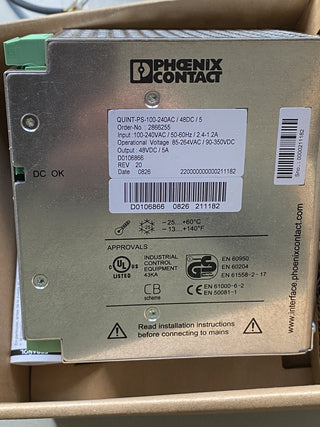 Phoenix Contact QUINT-PS-100-240AC/48DC/5 – Stromversorgung 48V / 5A1