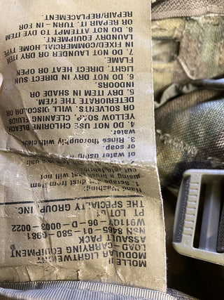 USGI Multicam 3 Day Assault pack backpack NSN: 8465-01-580-09819