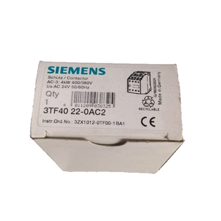 Siemens 3TF4022-0AC2 Leistungsschütz S00 4kW 24V AC 3-polig – NEU0
