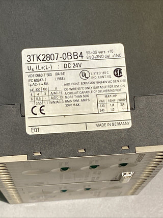Siemens Schützsicherheitskombination 3TK2807-0BB4 | 24V DC | Einstellbare Zeitv6