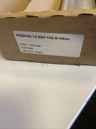 2er Set Grasl Pneumatic PODV40/12-550-105-8-Viton Pneumatikzylinder, NEU1