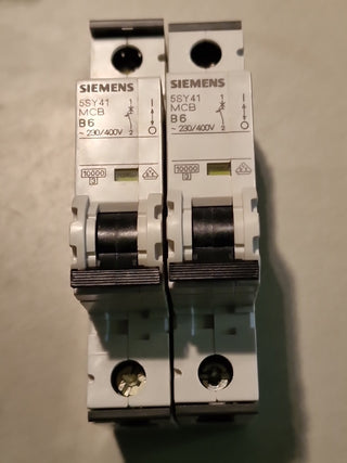 2xSiemens Leitungsschutzschalter 5SY4106-6 breaker 5SY41 MCB B6 230/400V#115
