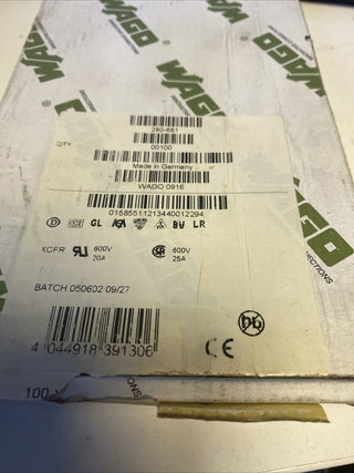 100x WAGO 280-681 3-Leiter-Durchgangsklemme Grau 2,5mm² Hutschienenklemme NEU2
