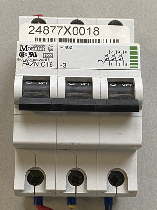 Klöckner Moeller FAZN C16/3–3‑poliger Leitungsschutzschalter – C‑Charakteristik1