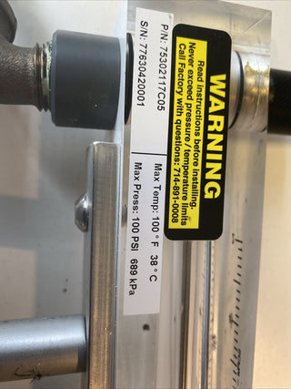 King Instrument PVC / Acryl Rohr Durchflussmesser 20 SCFM 14" lang3