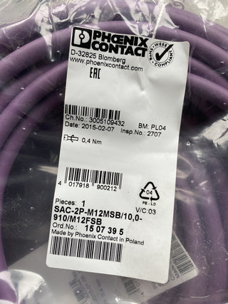 PHOENIX CONTACT SAC-2P-M12MSB/10,0-910/M12FSB- NEU/OVP2