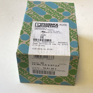 50x Phoenix Contact 1881383 FK-MC 0,5/ 8-ST-2,5 Leiterplattenstecker 8-polig NEU