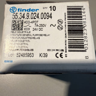 3X Finder 55.34.9.024.0094 Steckrelais 24 V/DC 7 A 4 Wechsler1