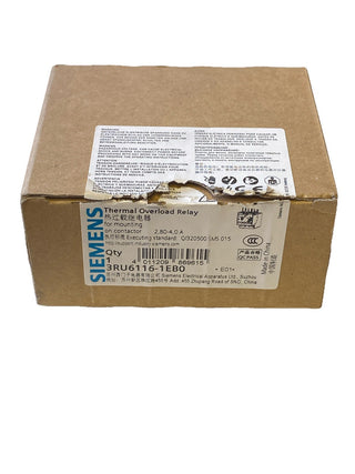 Neu Siemens Thermo Überlastrelais 3RU6116-1EB0 2.8-4A0