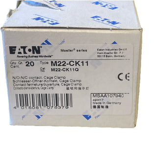 20x Eaton M22-CK11 Kontaktelement | 1S 1Ö | 107940 | Neu & OVP | Cage Clamp1