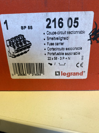 3P + N Sicherungshalter mit 22x58 SP 58 LEGRAND 021605 Sicherungskassette1