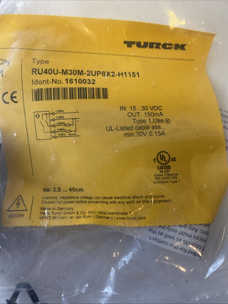 Turck RU40U-M30M-2UP8X2-H1151 Ultraschallsensor (Ident-Nr. 1610032) – NEU2
