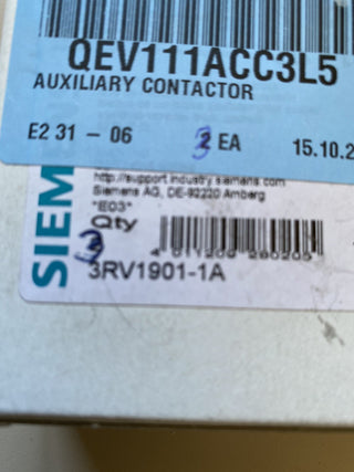 3X Siemens 3RV1901-1A Hilfsschalter Auxiliary Switch1