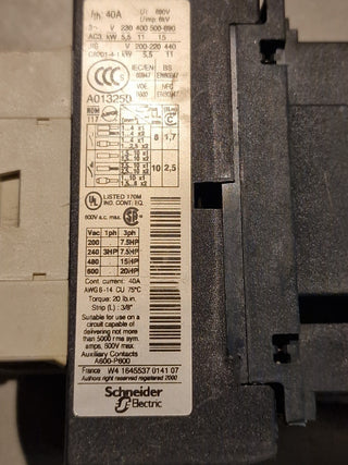 Telemecanique Leistungsschütz LC1D25P7 contactor 1NO + 1NC 40A 230VAC Schütz6