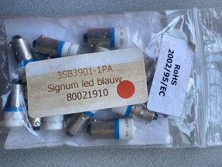 10x Siemens 3SB3901-1PA LED-Lampe | Blau Superhell | BA 9s | 24V AC/DC | NEU & O0