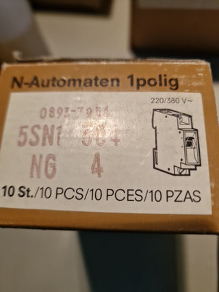 9x Siemens 5SN1 Sicherungsautomat Leitungsschutzschalter N G 4A – Neu1