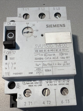 Siemens 3VU1300-1MF00 Leistungschalter für Motorschutz 1NO + 1N 25A ,415V-690V1