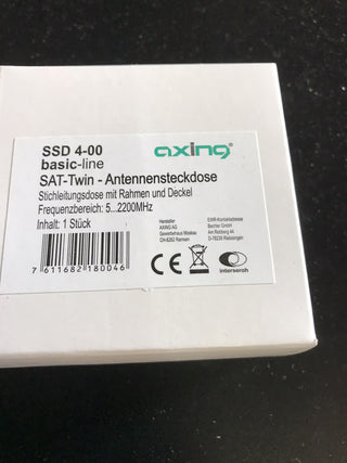 SSD 4-00 SAT Doppelantenne Wandsteckdose 5... 2200 MHz | CATV-| SAT | SAß2