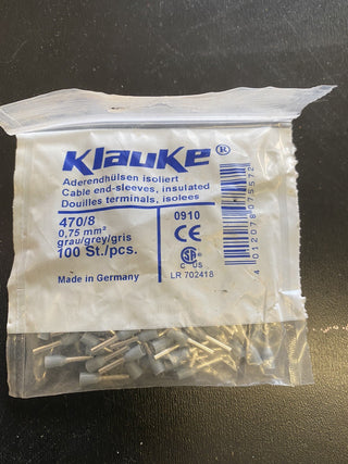 100 Stk Klauke Aderendhülsen 0 5qmm WS 46980
