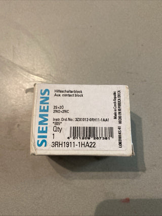 Siemens SIRIUS Hilfsschalterblock 3RH1911-1HA22 | 2 NO + 2 NC | NEU/OVP