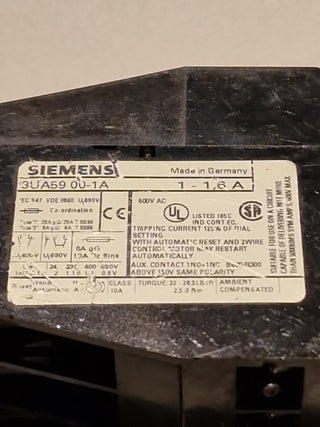 Siemens Motorschutzrelais Serie 3UA59..4